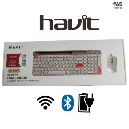 COMBO CLAVIER MOUSE OFFICE HAVIT KB835WB RECHARGABLE